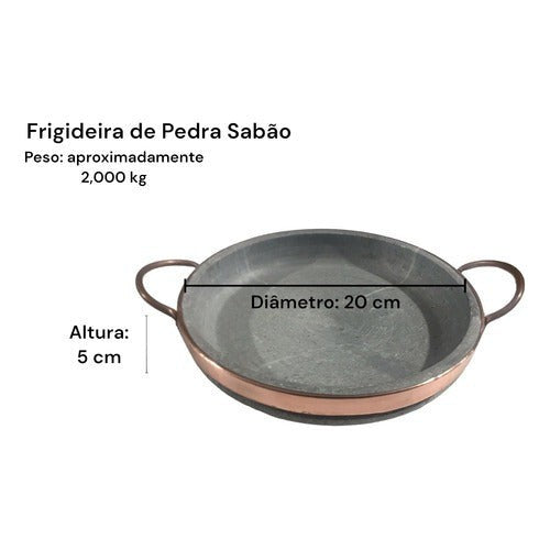 Jogo de Panelas De Pedra Sabão Duráveis 6 Peças