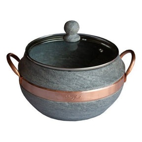 Conjunto de Panelas em Pedra Sabão Tampa de Vidro - 1,5; 3; 3,6 lts