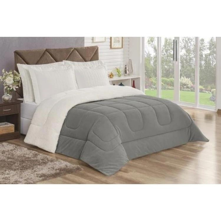 Coberdrom Edredom Casal Queen - 2,40 x 2,20m Dupla Face - Várias Cores