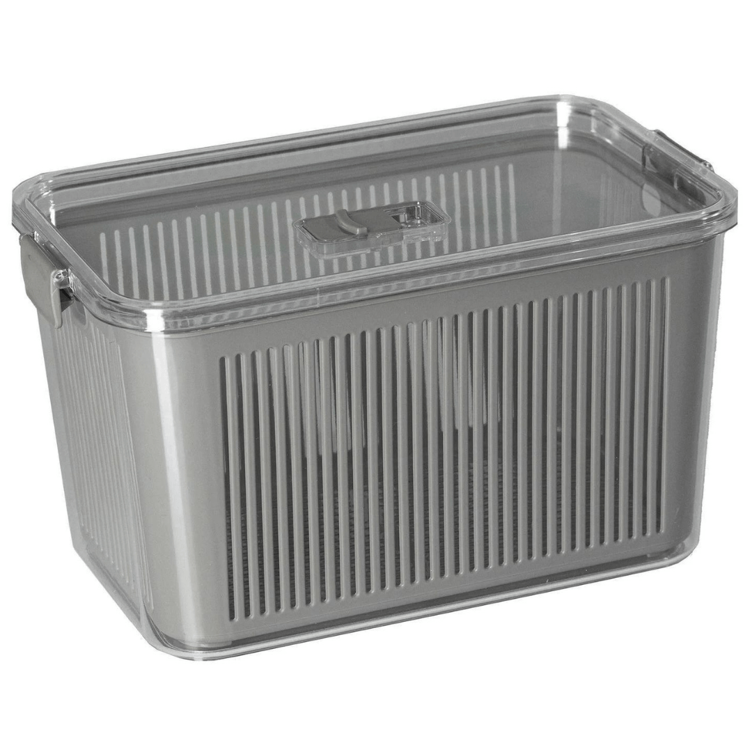 Pote Hermético Slim Multiuso Cinza 4,4 Litros