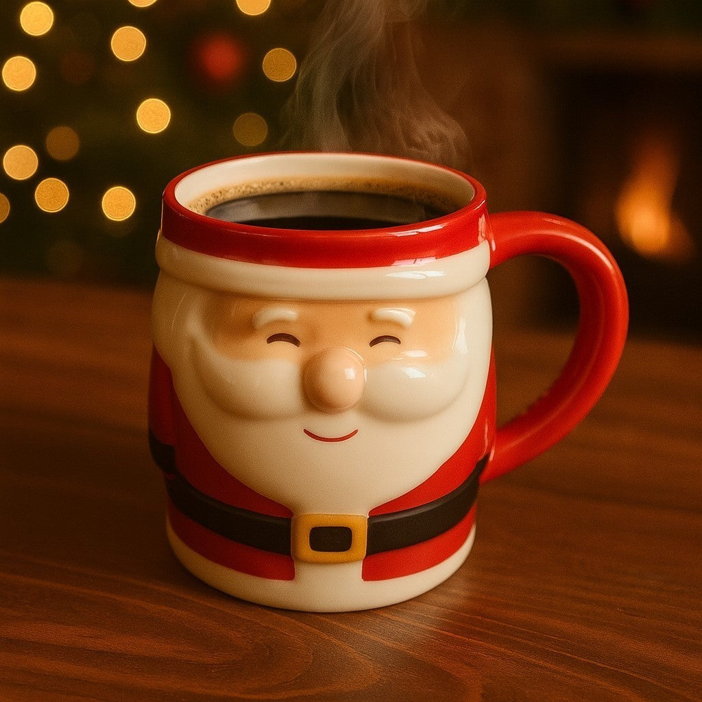 Caneca De Natal Papai Noel Cerâmica 330ml